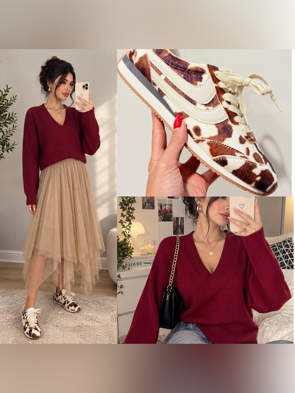 Amazing set skirt + pullover + sneakers